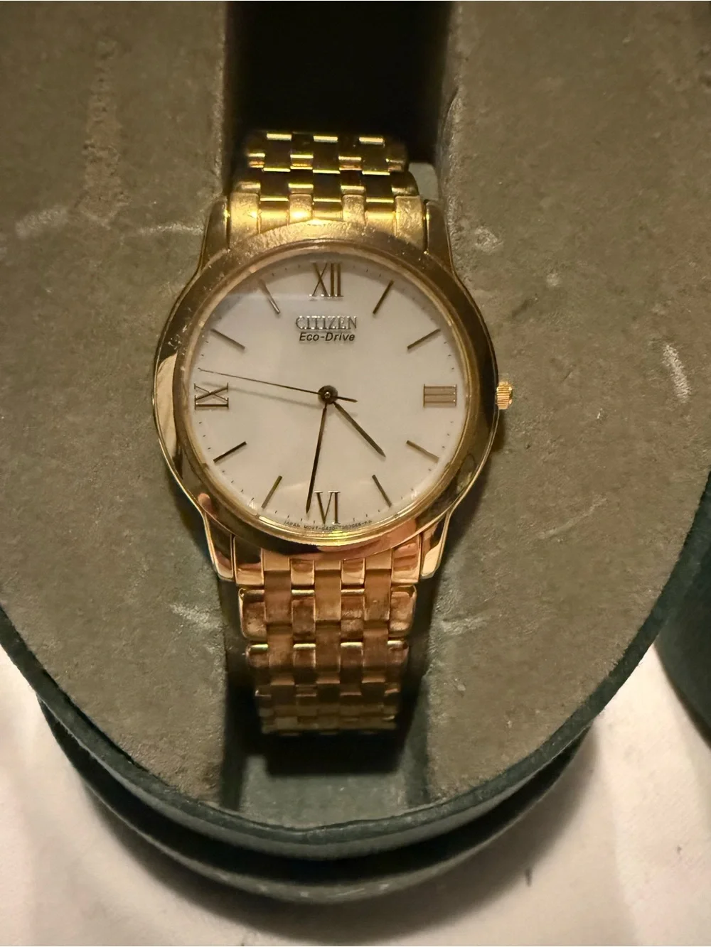 Citizen Gold Tone Watch with White Dial